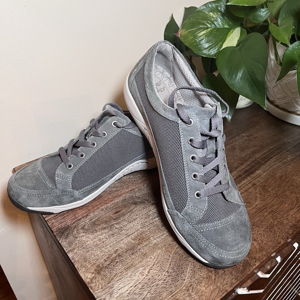 Dansko Women's Harmony Suede Lace Up Sneakers, Casual Arch Support Size 42/11 US